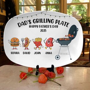 Custom Daddy&#39;s Grilling Buddies Platter, Dad’s Grilling Plate, Grilling Plate Gift, Father’s Day Gift From Kids, Personalized Grilling Plate