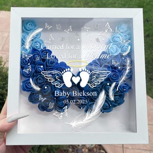 Personalized Baby Memorial Flower Shadow Box, Infant Loss Gift, Miscarriage Lover Gift, Baby Memorial Keepsake,Baby Loss Gift, Baby Keepsake