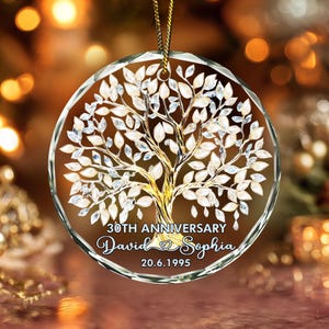 Personalized 30th Pearl Wedding Anniversary Glass Ornament, 30th Wedding Anniversary Ornament, Wedding Anniversary Keepsake, 30th Wedding