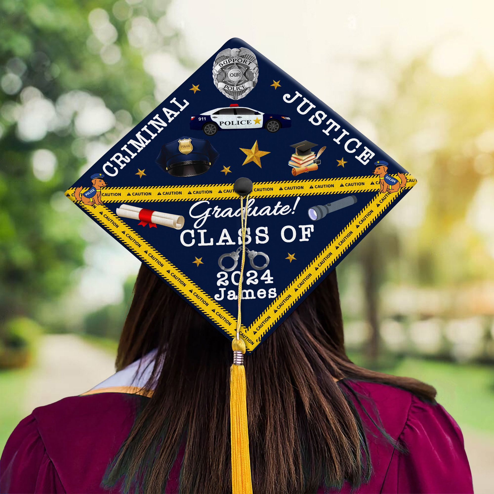 Adorno personalizado para birrete de graduación de justicia penal, adorno  para birrete de criminología, promoción de justicia penal de 2025,  especialización en justicia penal - Etsy México, image size:2000x2000