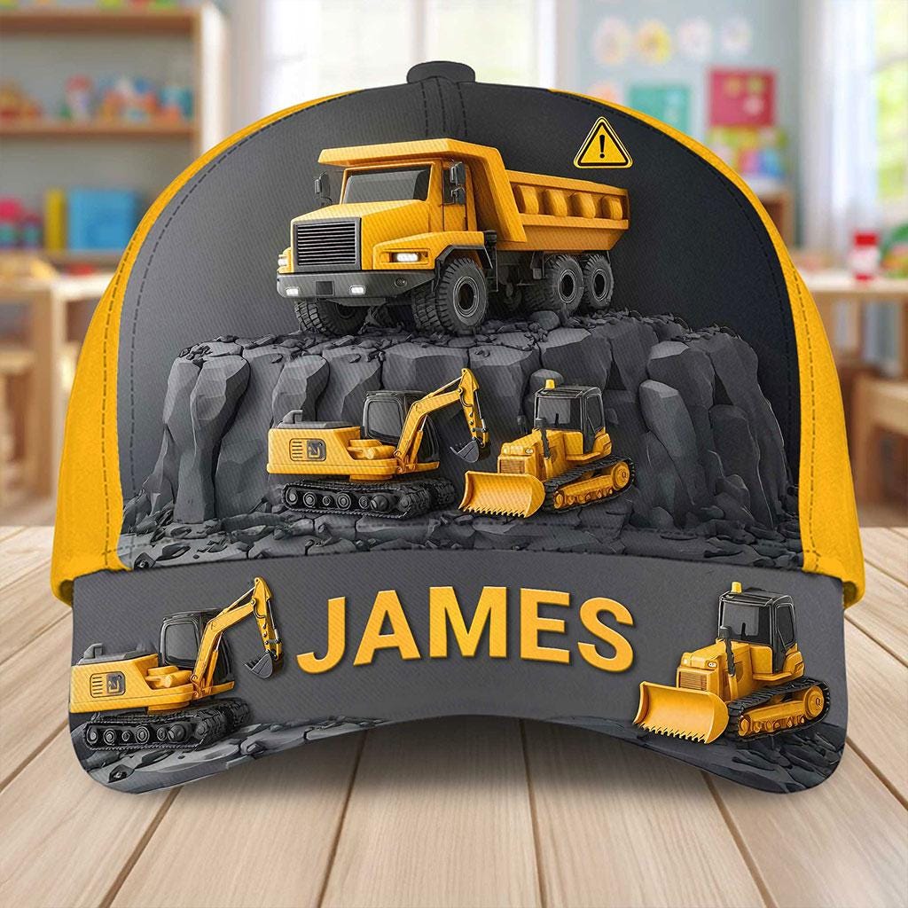 Custom Kids Backpack, Excavator Truck Back To School Backpack, Construction Backpack Birthday Gift For Boys, School Bag For Children Toddler