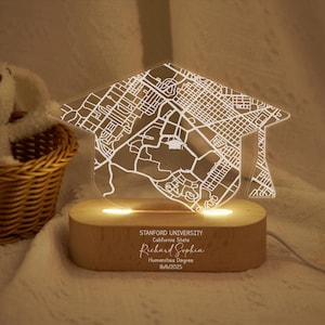 Casquette de remise des diplômes personnalisée avec veilleuse de carte, lampe lumineuse de carte d'université personnalisée, veilleuse de carte d'université, cadeau personnalisé pour réussite scolaire