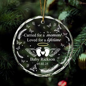 Personalized Baby Memorial Ornament, Infant Loss Gift, Miscarriage Lover Ornament Gift, Baby Memorial Keepsake,Baby Loss Gift, Baby Keepsake