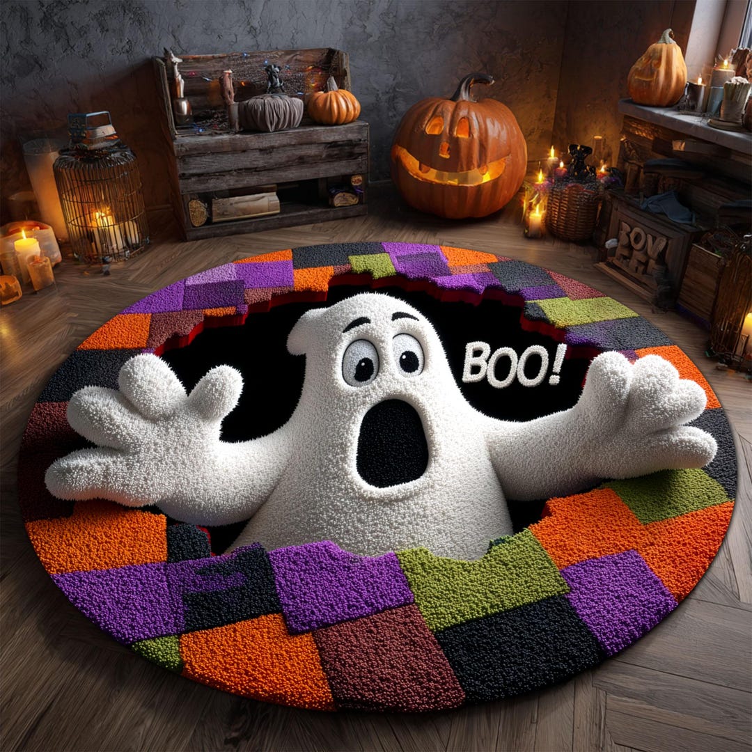 Ghost Rugs Halloween Ghost 3D Printed Rug, Halloween Ghost Welcome Mat, Ghost ...