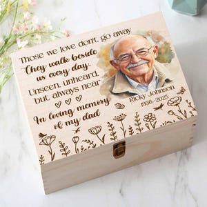 Caja de recuerdos conmemorativa personalizada, regalo de recuerdo, en memoria amorosa, caja de almacenamiento de recuerdos conmemorativos, regalo por la pérdida de papá o mamá
