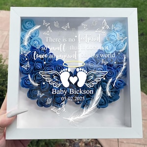 Personalized Baby Memorial Flower Shadow Box, Infant Loss Gift, Miscarriage Lover Gift, Baby Memorial Keepsake,Baby Loss Gift, Baby Keepsake
