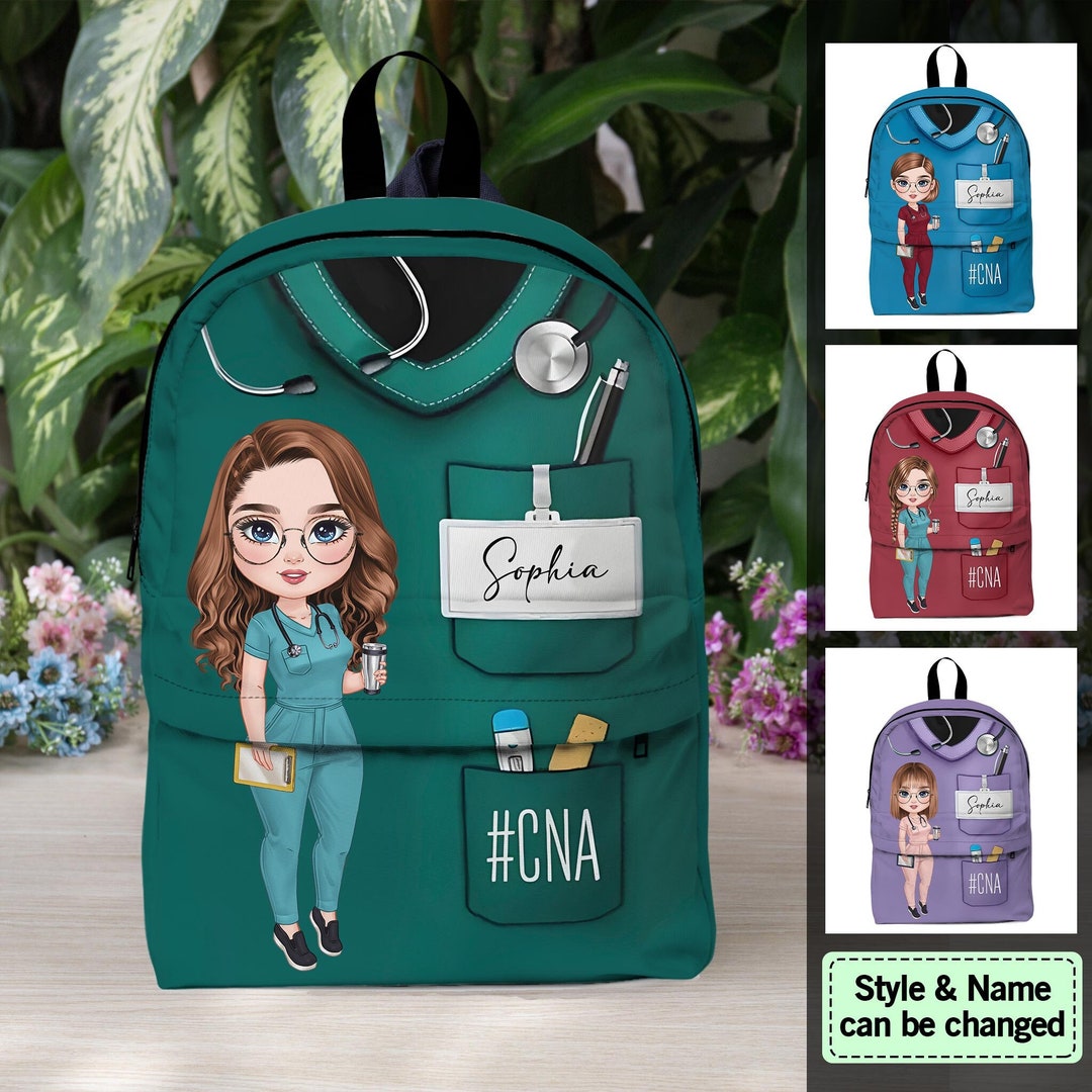 Personalized Nursing School Backpack, Student Nurse Bookbag, Nurse