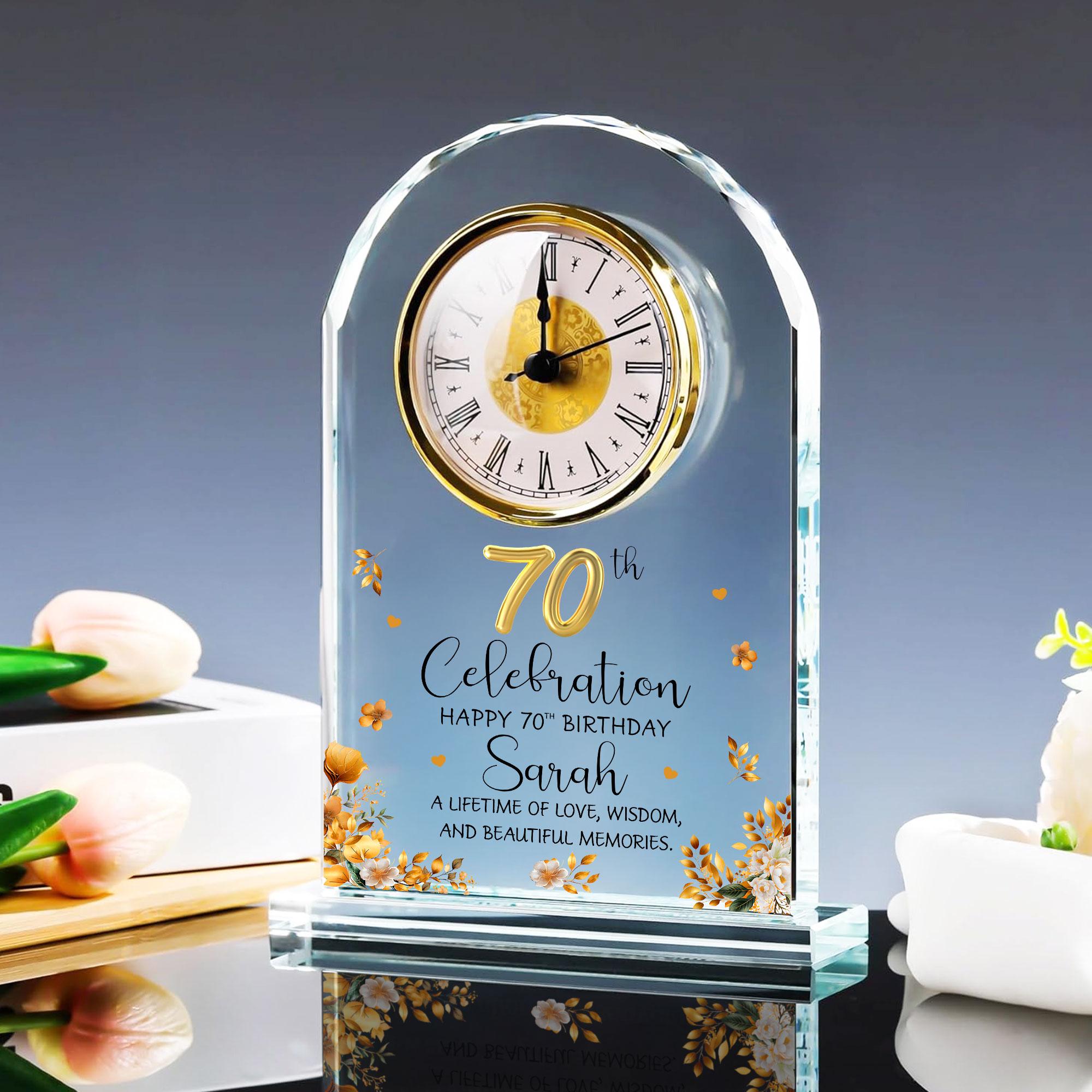 Personalized 60th, 70th, 80th, 90th Birthday Acrylic Desk Table Clock,  Happy 80th, 90th Birthday Gift for Grandma,70th Birthday Gift for Mom -  Etsy Israel, image size:2000x2000