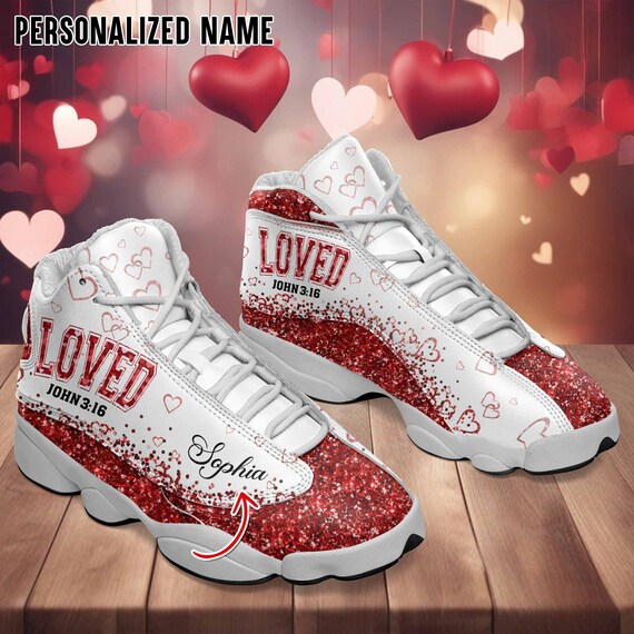 Scarpe di Ges personalizzate con cuori glitterati scarpe di San