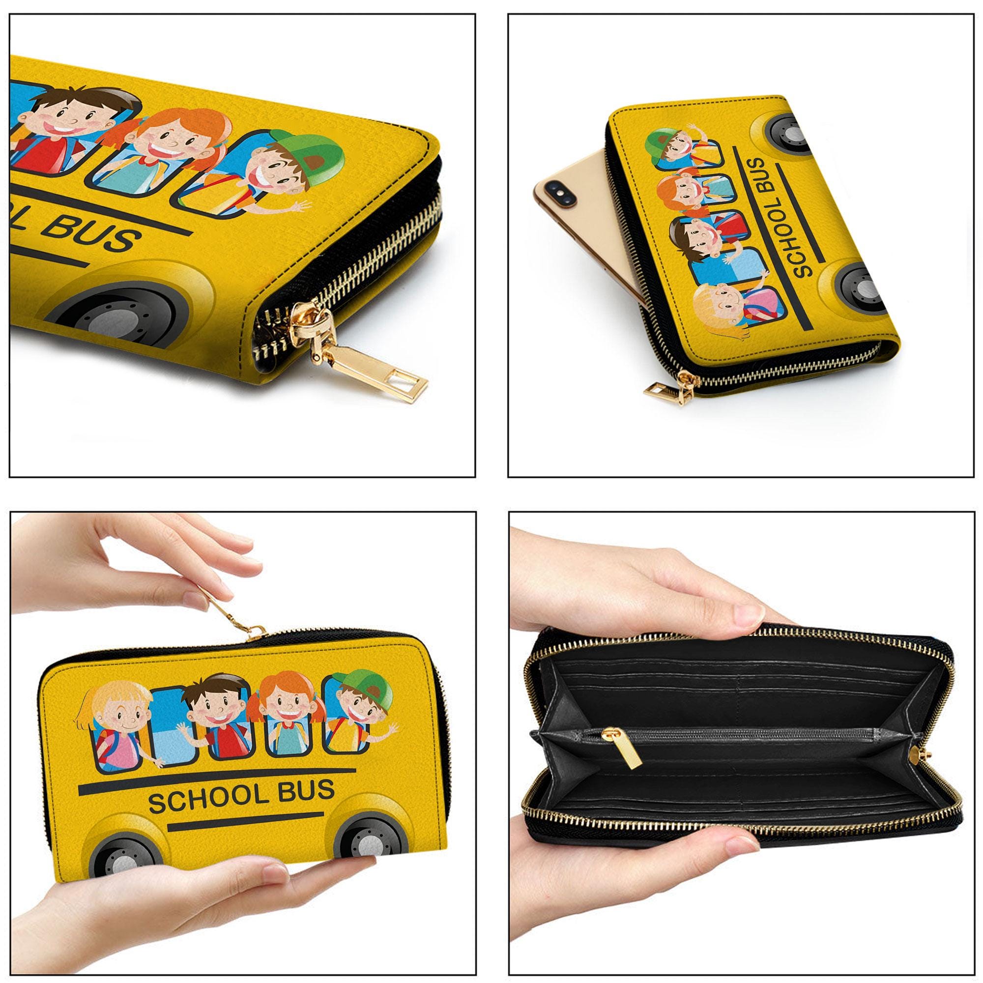 Personalized School Bus Driver Leather Handbag With Handle, Back To School Gift, Bus Driver Appreciation Day Gift, Bag Gift for Bus Driver