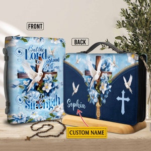 Personalized Christian Bible Cover, Custom Name Lord Stood With Me Bible Cover, Religious Gifts For Women, Gifts For Christian, Faith Gifts