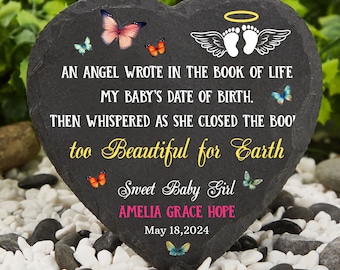 Baby Memorial Grave Marker: Infant Newborn Miscarriage Granite Headstone | Temporary Grave Marker | Garden Stone Sympathy Gift | Baby Loss