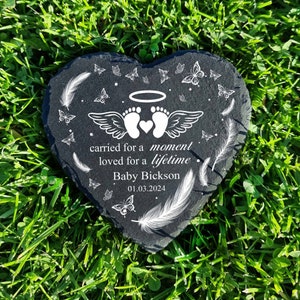 Personalized Baby Loss Memorial Stone For Indoor, Outdoor, Miscarriage Memory Stone, Angel Baby Grieving Gift, Angel Baby, Baby Loss