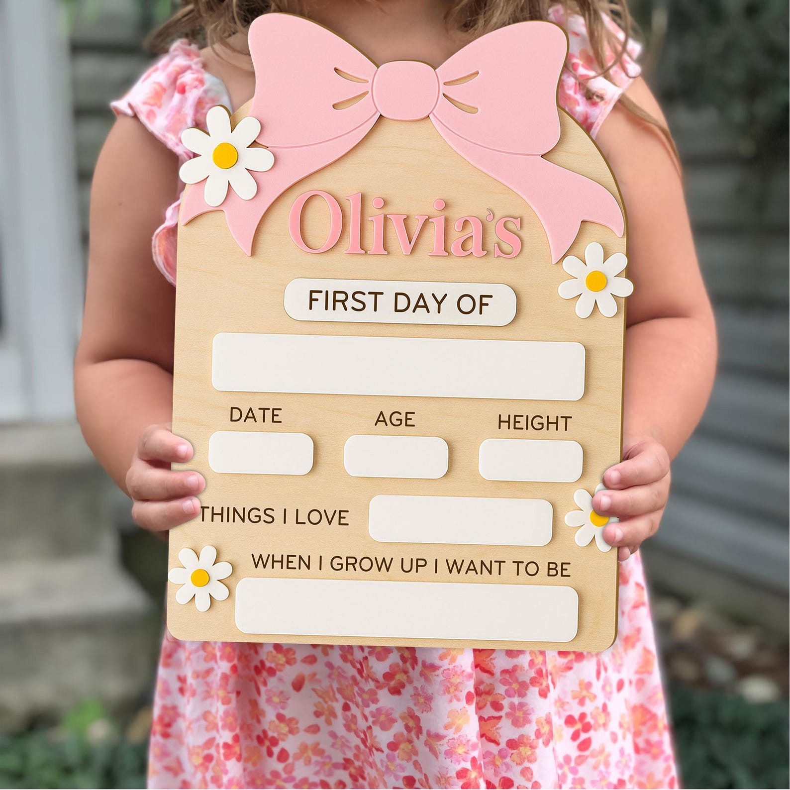 Personalized First Day of School Sign, Custom Reusable Chalkboard Sign ...