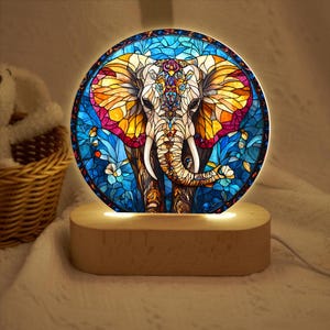 Elefant-LED-Licht, Elefant-Lampen-Dekor, Nachtlicht für Elefantenliebhaber, Elefant-Geschenke, Mandala-Elefantgeschenke, Geburtstagsgeschenke