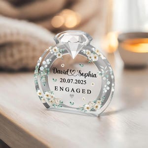 Personalized Engagement Keepsake Plaque, Custom Couple Engagement Acrylic Block, Engaged Gift, Engagement Keepsake Gift, Wedding Gift Decor
