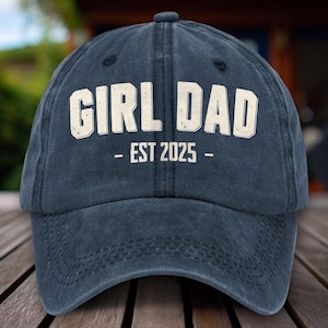Benutzerdefinierte Mädchen Papa Denim Cap, neue Papa Cap, zum ersten Mal Papa, neue Vatermütze, Mädchen Papa Baseballmütze, Vintage Papa Mädchen Geschenk, Geschenk der Tochter