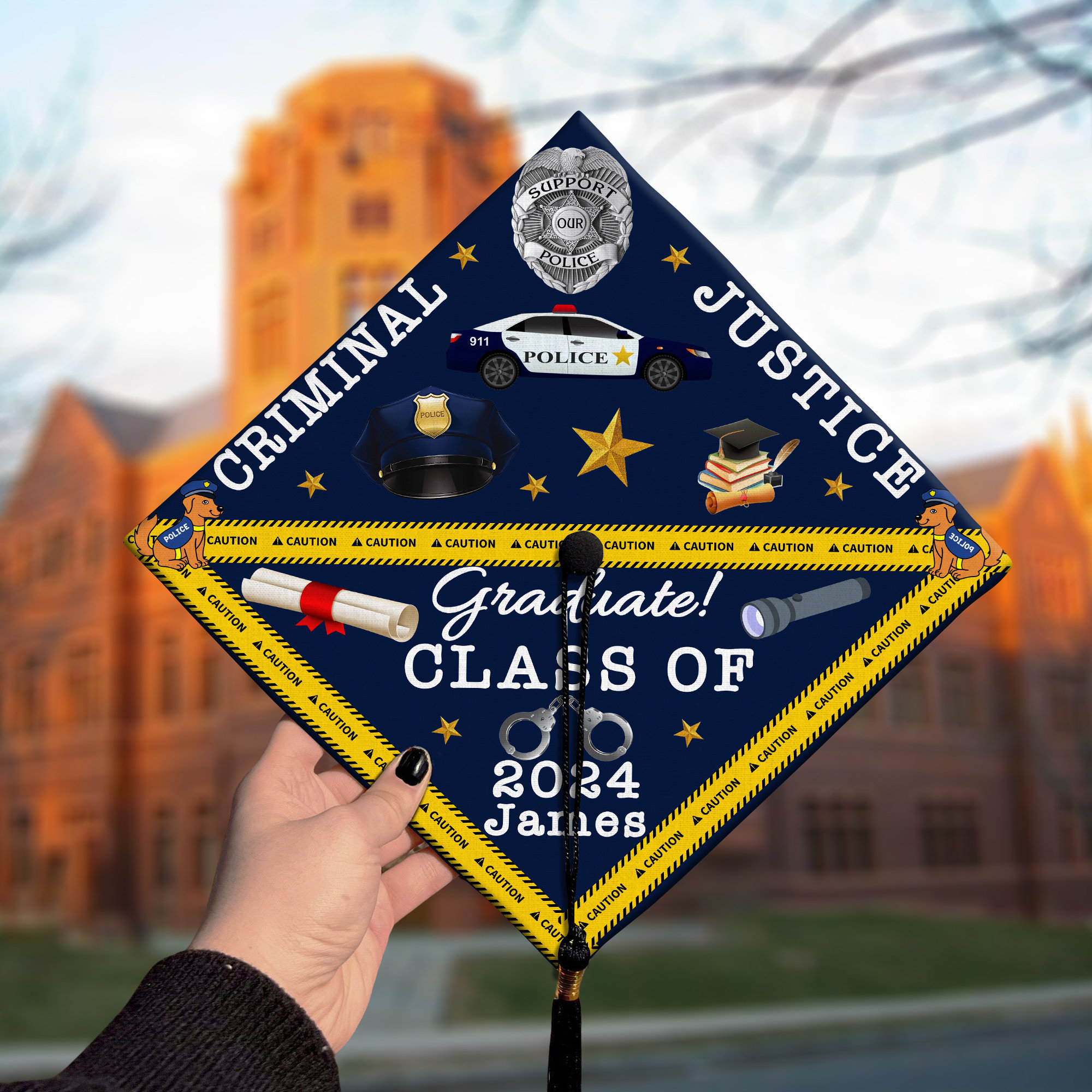 Adorno personalizado para birrete de graduación de justicia penal, adorno  para birrete de criminología, promoción de justicia penal de 2025,  especialización en justicia penal - Etsy México, image size:2000x2000