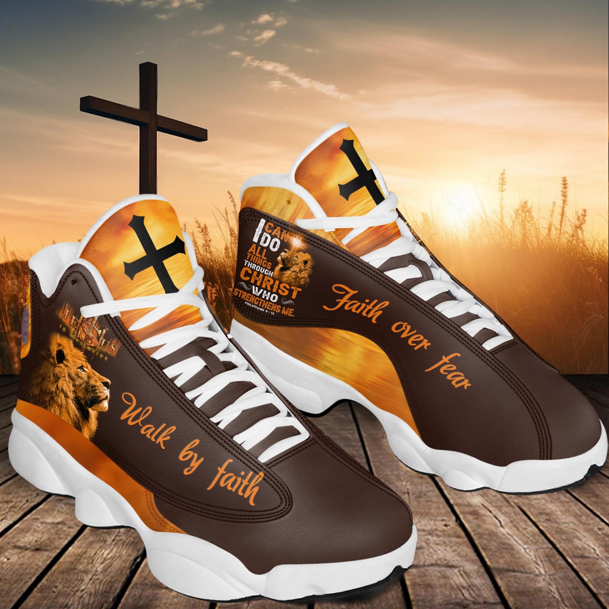 Jesus Faith Over Fear High Top Shoes Christian Cross Faith Based Gifts -  PrideearthDesign