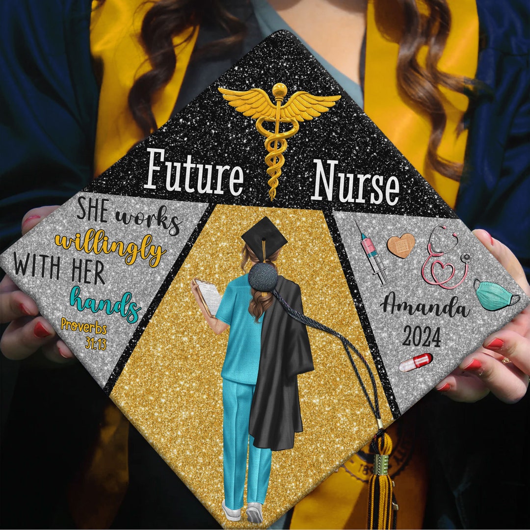 Personalized Nurse Graduation Cap Topper RN Grad Cap Topper Custom Il 1080xN.5879909038 H5r1