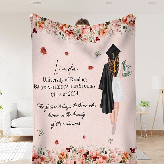 Custom Class of 2024 Graduation Blanket Gift Personalized Fleece Blanket With Name School for High School College Graduates Gift for Her Etsy Australia
