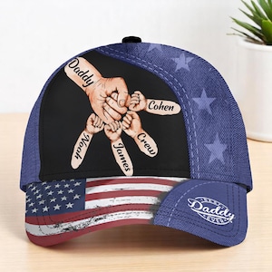 Custom Best Dad Ever Cap, Dad And Kid Names 3D Printed Hat, Father&#39;s Day Gift For Dad, Birthday Gift, Caps For Dad, Grandpa Cap, Papa Gift