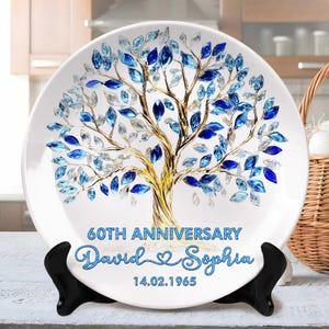 Personalized 65th Anniversary Gift For Parents, Anniversary Wedding Plate, 65 Year Anniversary Platter, 65th Anniversary Gift For Husband