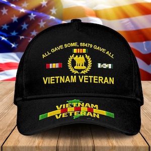 Personalized Name Vietnam Veteran 2D Embroidered Cap, US Military Cap Gift For Dad, Grandpa, Veteran Day Gift, Father&#39;s Day Gift For Men