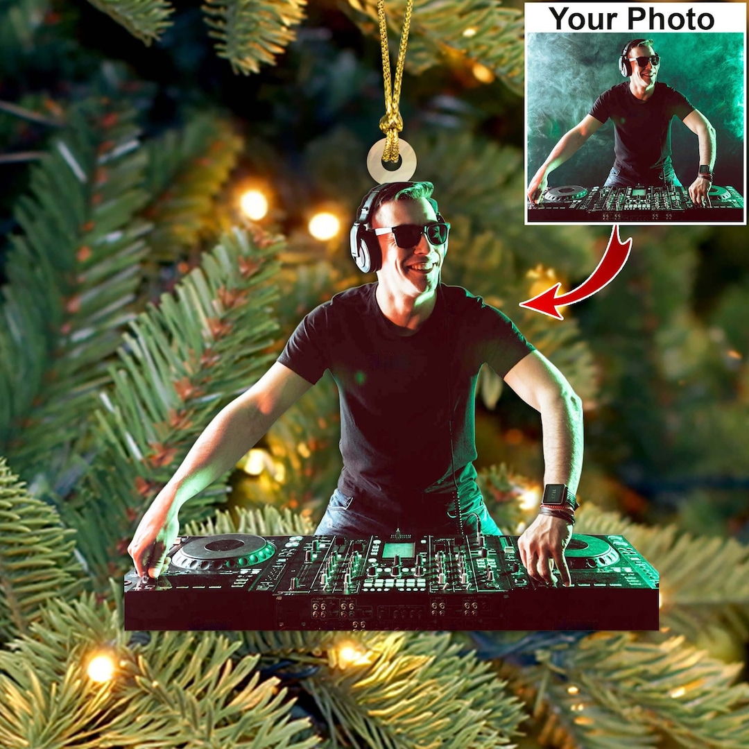 Personalized Photo DJ Controller Ornament, Christmas Gifts for DJ, DJ