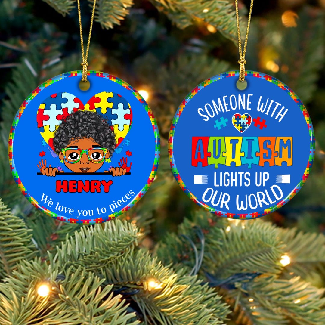 Personalized Christmas Acrylic Ornament for Autism Kids, Someone With ...