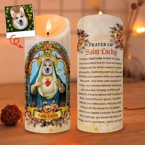 Personalized Prayer LED Candle, Custom Face Pet Funny Candle, Votive LED Candle, Saint Candle, Catholic Candle, Christmas Christian Candle
