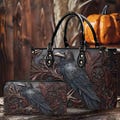 Gothic Raven Leather Handbag With Handle, Halloween Accessories Gift, Witchy Bag for Women, Dark Gothic Raven Accessory, Halloween Gift Idea product logo
