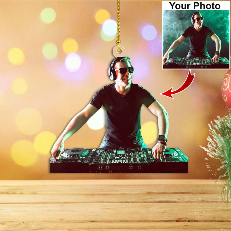 Personalized Photo DJ Controller Ornament, Christmas Gifts for DJ, DJ