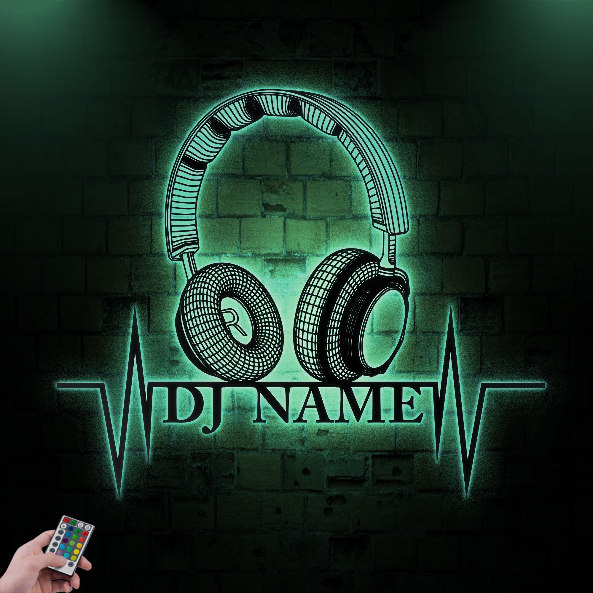 Personalized Name DJ Metal Sign With Led Lights, Custom DJ Gifts