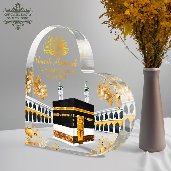 Personalized Umrah Mubarak Cake Topper for Cake Decoration