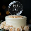 Personalized 60th Wedding Anniversary Cake Topper, Diamond Anniversary Acrylic Cake Topper, 60th Wedding Anniversary Decor, Anniversary Gift product logo