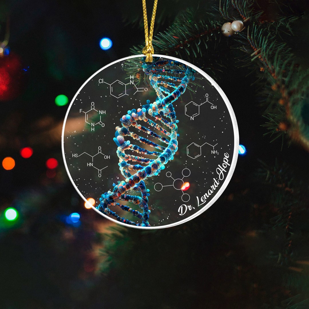 Custom DNA Science Acrylic Ornament, Biology Science Gift for Chemical ...