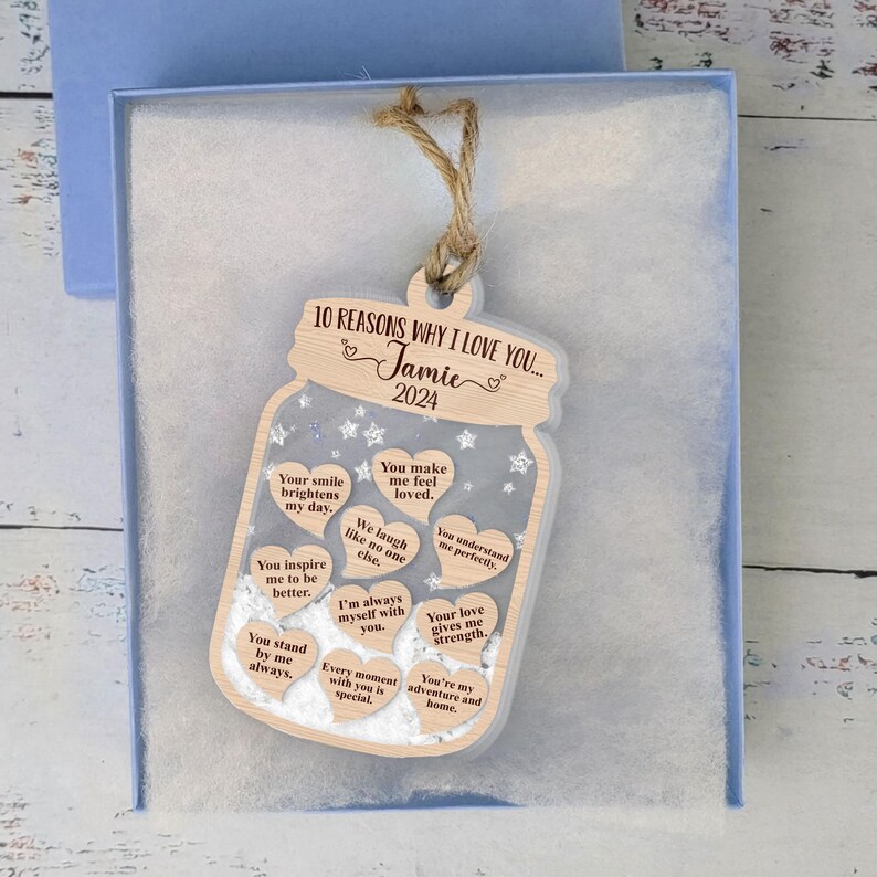 Personalized 10 Reasons Why I Love You Christmas Shaker Ornament