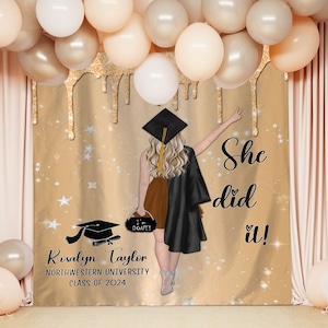 Personalized Congrats Graduation Party Tapestry Backdrop, High School Graduation Party Ideas, Graduation Party Decorations, Class Of 2024