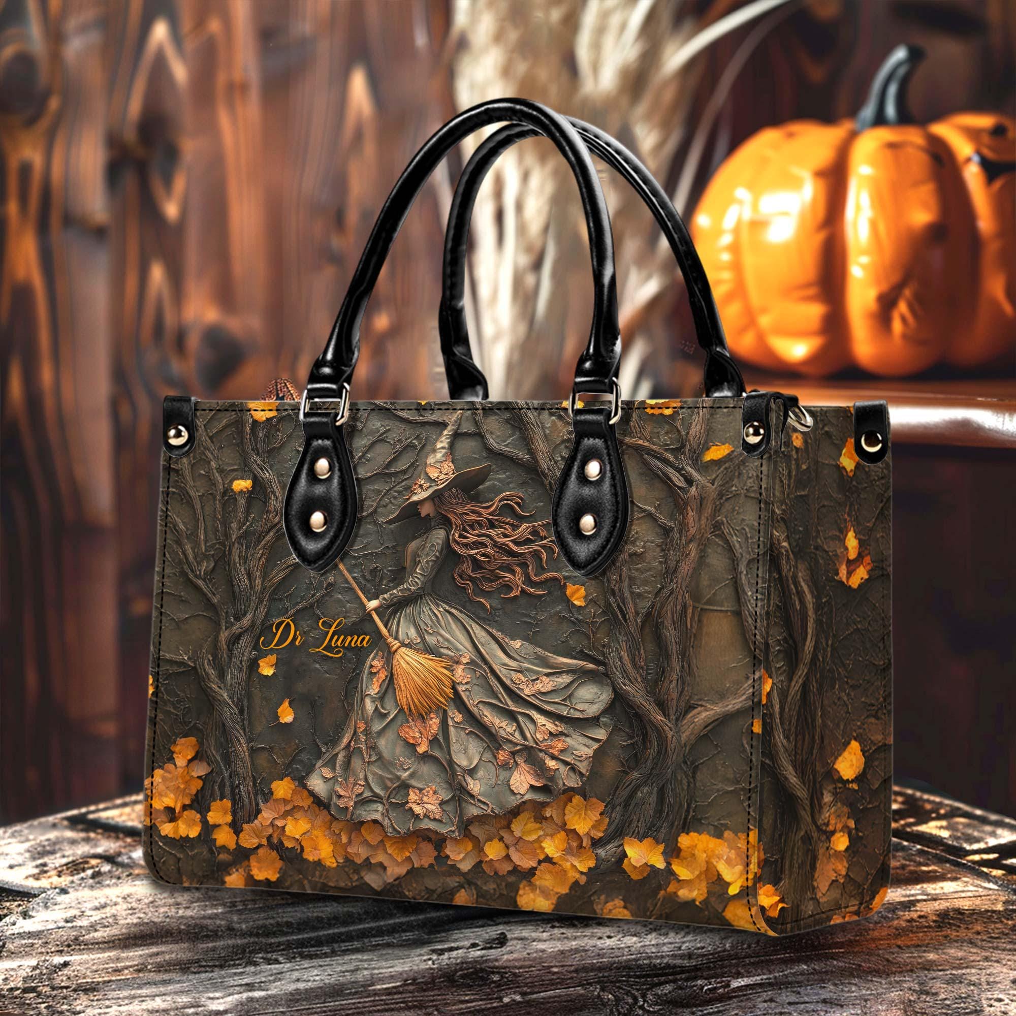 Witchy Gothic Print 3D Art Handbag With Handle, Spooky Ghost Vibes 3D Inflated Handbag, Spooky Season Bag, Halloween Accessories Gift
