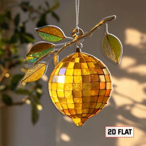 Lamon Disco Ball Acrylic Window Hanging, Acrylic Fruit Window Decor, Lamon Suncatcher, Retro Home Accent, Birthday Gift Idea For Her