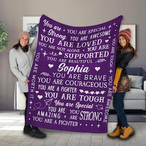Custom Get Well Soon Gifts for Women, Inspirational Gift Blanket, Feel Better After Surgery Gifts for Sick Women, Gift for Mom Friend Sister