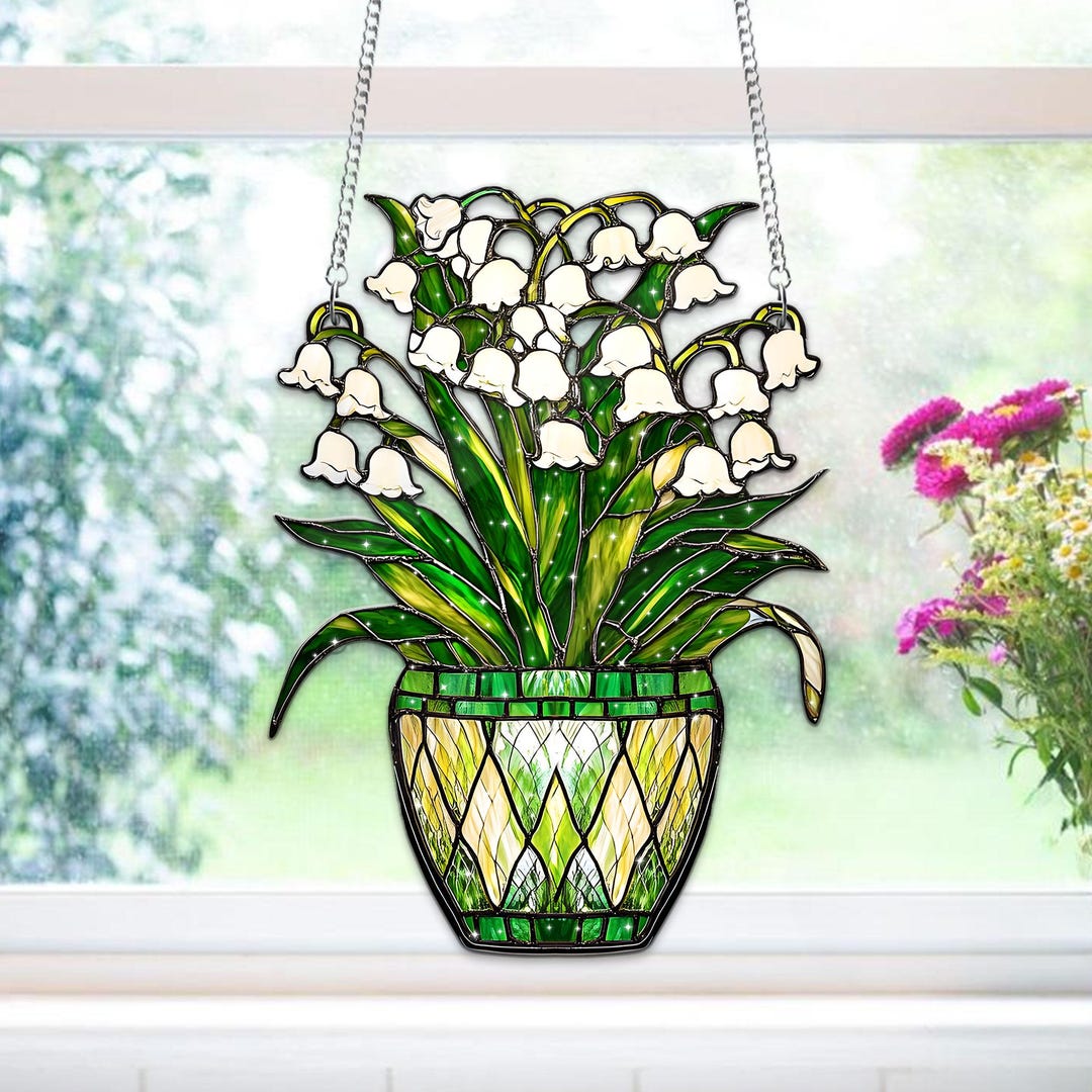 Lily of the Valley Acrylic Window Hanging, Flower Lily Hanging Decor ...