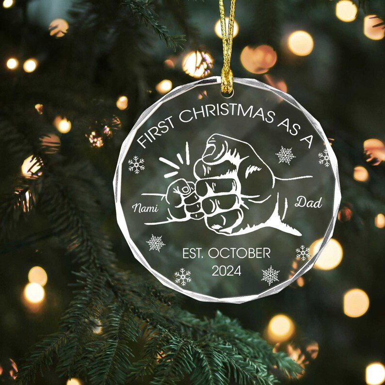 Personalized First Christmas as A Dad Ornament, Christmas Ornament for