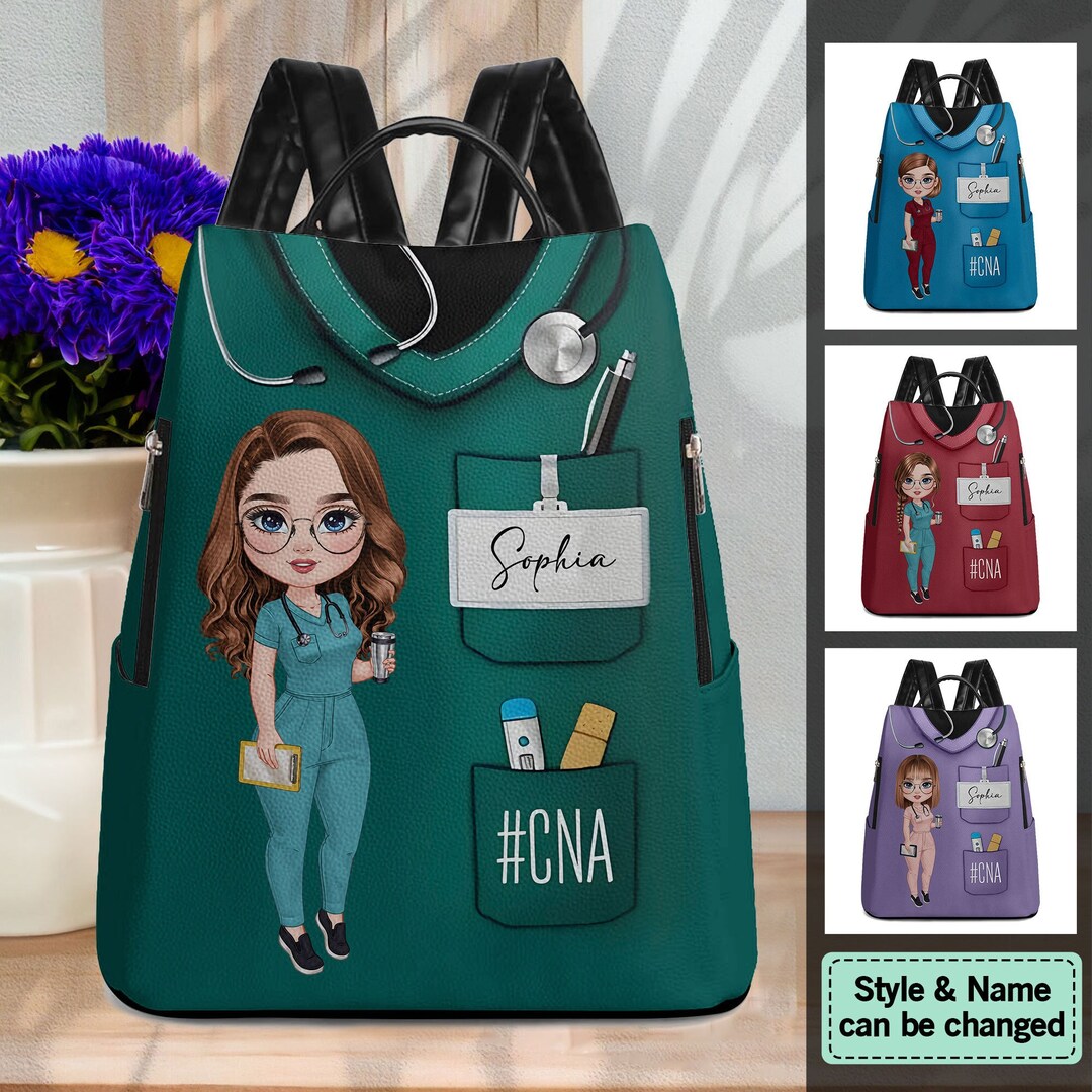 Personalized Nursing School Backpack, Student Nurse Bookbag, Nurse