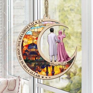 Personalized Muslim Wedding, Muslim Couple Wedding Suncatcher, Muslim Couple Gifts, Islamic Couple, Islamic Wedding, Couple Suncatcher