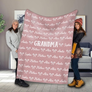 Personalisierte Oma / Mutter Decke, Benutzerdefinierte Kinder / Enkel Namen Decke, Oma / Mutter Decke Geschenk für sie, Muttertagsgeschenk