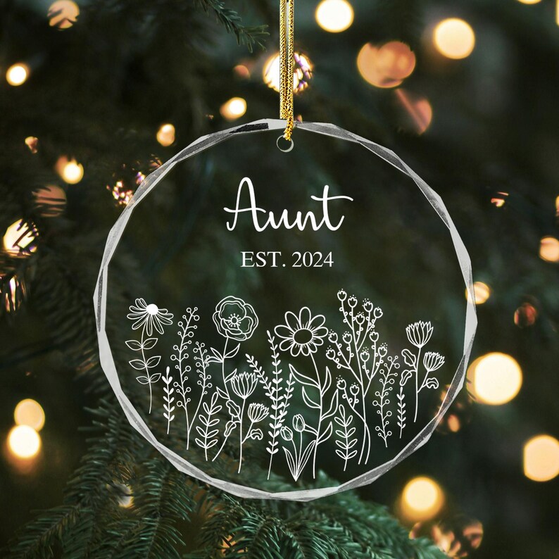 Personalized Name First Christmas as an Aunt Ornament, New Aunt Gifts