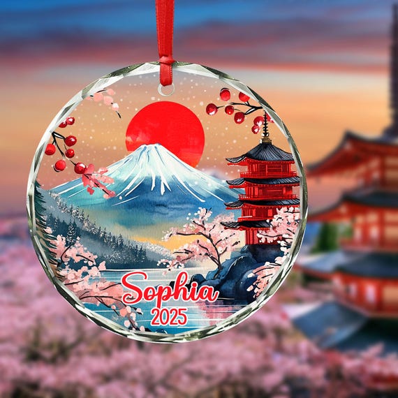 Personalized Cherry Blossom Christmas Ornaments 2025...