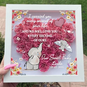 Gepersonaliseerde baby verlies herdenkingsbloem schaduwdoos, miskraam geheugen schaduwdoos, engel baby rouwcadeau aandenken, engel baby verlies cadeau